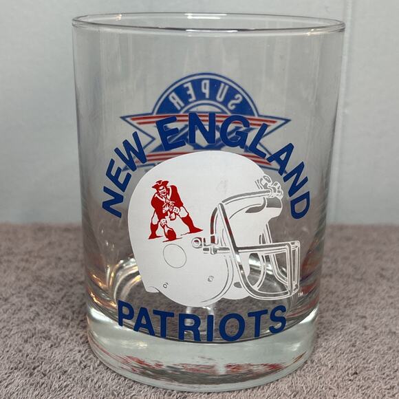 Other - New England Patriots Super Bowl XX ROCKS COCKTAIL GLASS CUP JAN 26 1986
